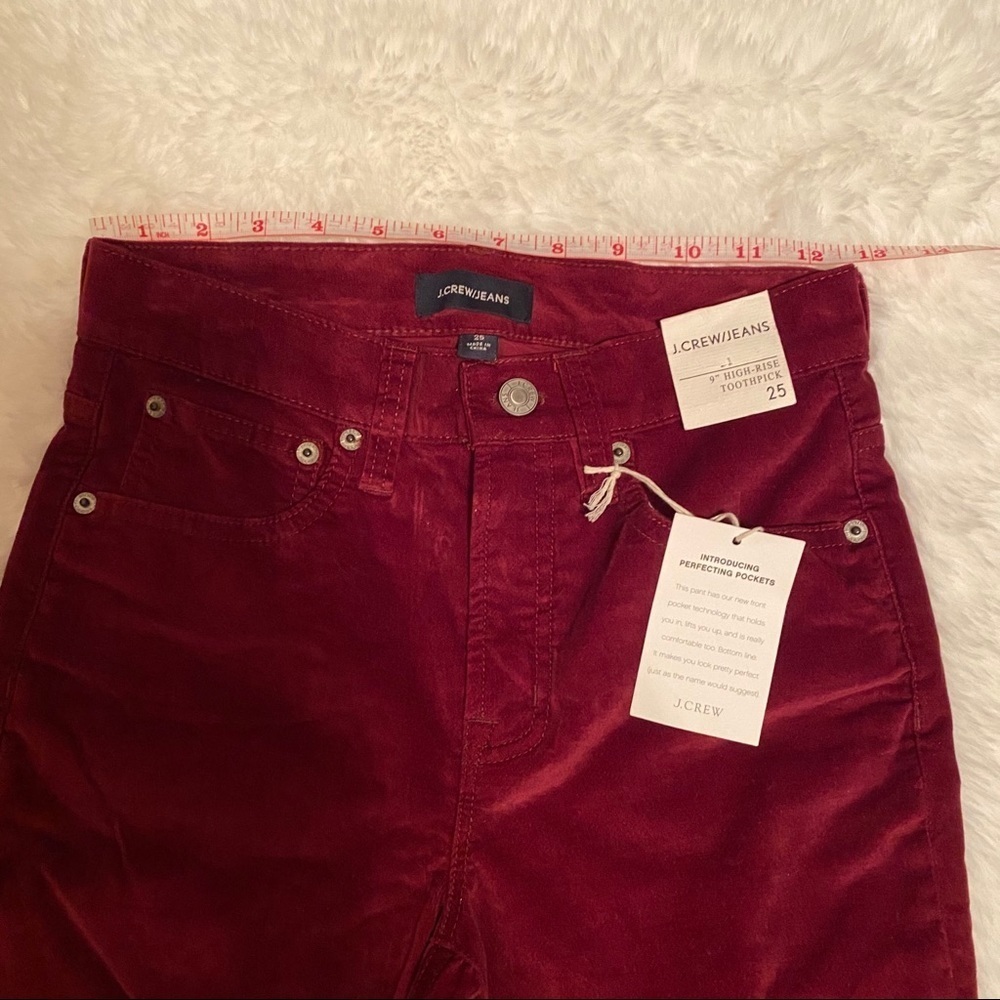 J. Crew Red High Rise Toothpick Pants Size 25 - Picture 9 of 13